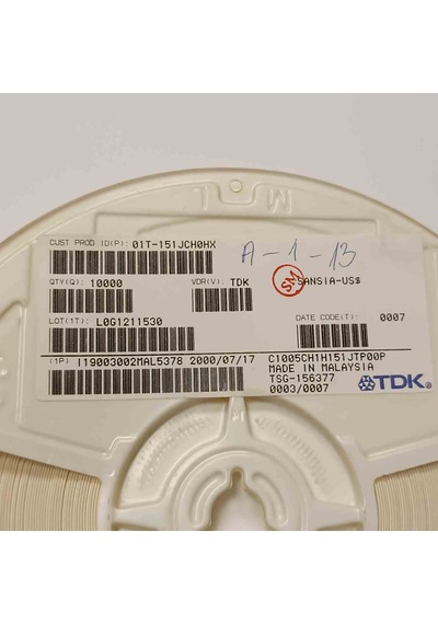 C1005ch1h151jtp00p 150pf 50v 402 Smd Seramik Kondansatör 1000 Adet
