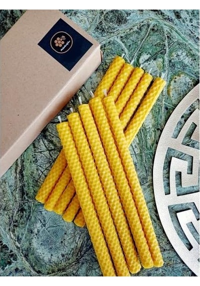 Adet 21cm Mum Dilek Mumu Beeswax Candle Doğal Petek Bal Mumu Mum Çok Renkli