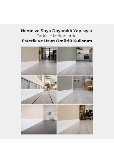 Esquero Kablo Kanallı PVC Süpürgelik 250 cm, Açılabilir Kapaklı, Beyaz, ESQ601