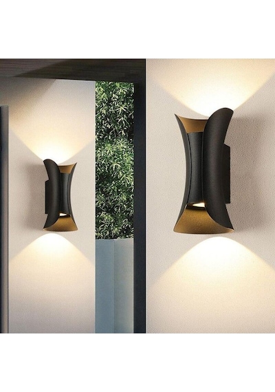 10 Watt Gün Işığı Ledli Modern Tasarım İç Ve Dış Mekan Otel, Kafe, Ev, Villa Dış Cephe Apliği Siyah
