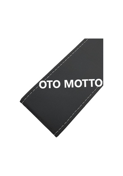 Oto Motto Direksiyon Kılıfı Deri Dikişli Siyah Düz Desensiz Dikmeli Direksiyon Kılıfı - Gri Dikişli
