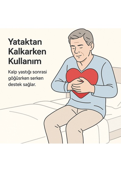 Bozkar Medikal Kalp Yastığı Ameliyat Sonrası Göğüs Desteği Rahatlama Ve Azaltıcı Yastık Kırmızı