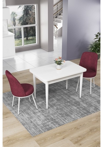 Canisa Concept Nil Serisi 70x110 Sabit Mutfak Masası Takımı Beyaz Masa 2 Bordo Sandalye Masa Beyaz Sandalyeler Bordo Canisa Concept Nil Serisi 70x110 Sabit Mutfak Masası Takımı Beyaz Masa 2 Bordo Sandalye Masa Beyaz Sandalyeler Bordo