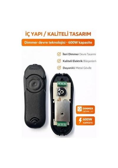 Dimmer Arapuar Anahtarı - Işık Ayarlı Anahtar Siyah
