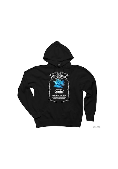 Breaking Bad Blue Crystal Siyah Kapşonlu Sweatshirt Hoodie Siyah