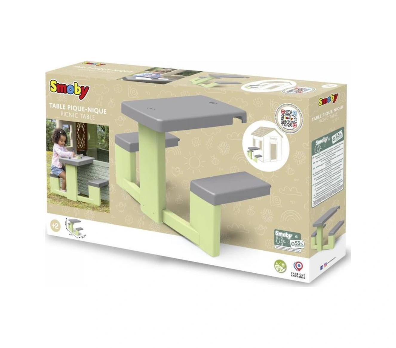 Smoby Oyun Evleri Aksesuarı - Piknik Masası 810927 Gri