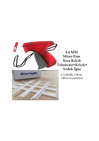 4.4 MM Micro Fine Seffaf Türban Gelinlikçi Kılçık Takma Tabancası