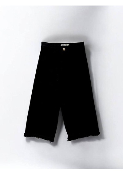 Zekids Kız Çocuk Yüksek Bel Bol Paça Mom Jean-14475 Siyah