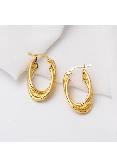 3 cm Çaplı 14 Ayar Halka Altın Küpe KPDLS14K21914