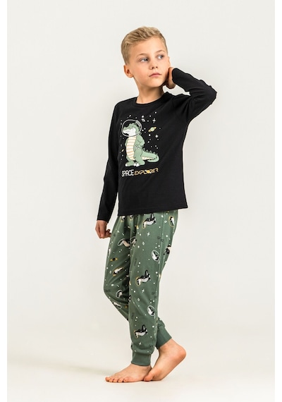 Rolypoly Erkek Çocuk Space Explorer Siyah Uzun Kol Pijama Takım Rp3862-c-v2 Rp3862-c-v2