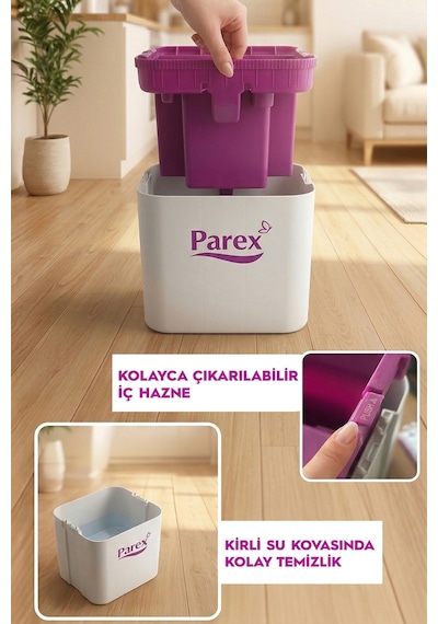 Wondero Flat Şeffaf Temizlik Seti + 3 Adet Yedek Mop Avantaj Paketi