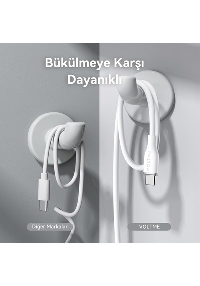 Voltme C2001 Powerlink Moss 60w Usb To Type-c Şarj Kablosu 1m 3a- Beyaz