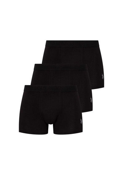 U.S. Polo Assn. Erkek Siyah 3 Lü Boxer