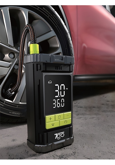 7a6 Turbo Boost Şarjlı Hava Pompası 150 Psı Taşınabilir Lastik Şişirme Kompresörü 4000mah Powerban