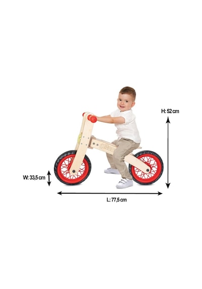 02 001 Nessiworld Freestyle Cycle - Ahşap Bisiklet Pedalsız / +24 Ay Kırmızı
