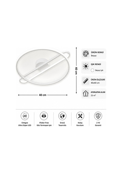 Alora Led Plafonyer Avize Beyaz Işık