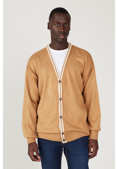 AC&Co / Altınyıldız Classics Erkek Karamel-ekru Standart Fit Normal Kesim V Yaka Triko Hırka Karamel - Ekru AC&Co / Altınyıldız Classics Erkek Karamel-ekru Standart Fit Normal Kesim V Yaka Triko Hırka Karamel - Ekru