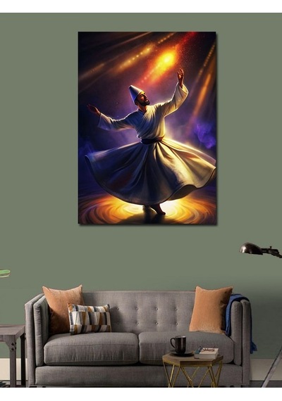 Kanvas Tablo Semazen Ve Işıklar 70cmx100cm