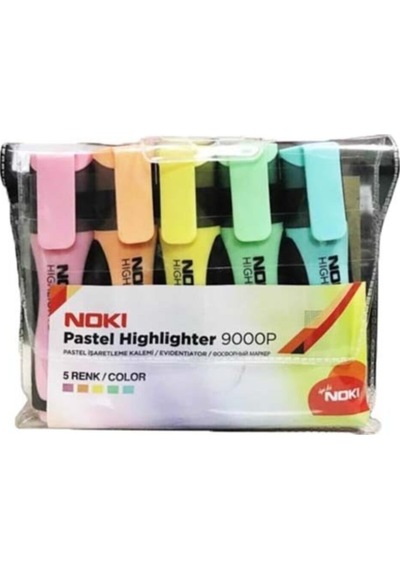 Pastel Highlighter 9000p 5'li Işaretleme Kalemi Nokı Gri