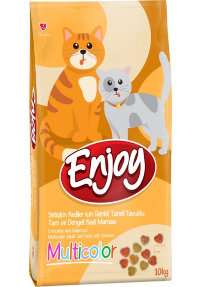 Enjoy Multicolor Tavuklu Yetişkin Kedi Maması 10 KG