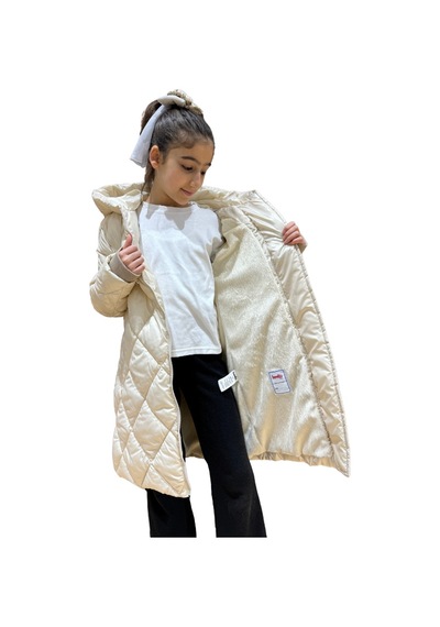 Benitto Kids Kız Çocuk Kapüşonlu Kaban 51329 Bej