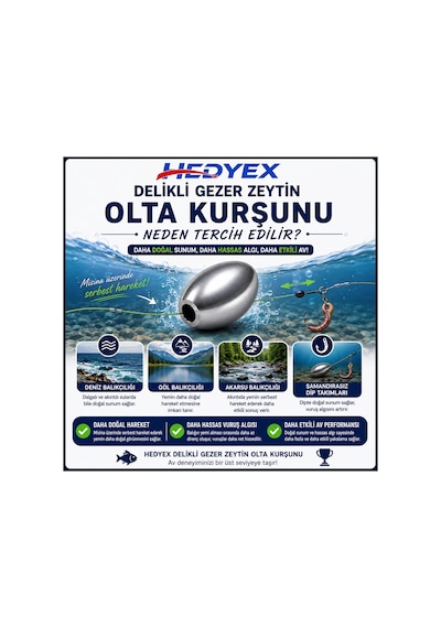 Hedyex 5 Gr 100 Adet 500 Gr Olta Kurşunu Delikli Gezer Zeytin