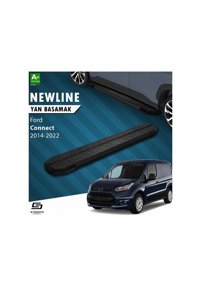 S-dizayn Ford Connect 2 Newline Siyah Yan Basamak 183 Cm 2014-2023 A+ Kalite