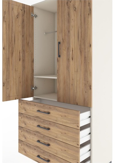 Hyperion Dolap 2 Raflı 4 Çekmeceli Tek Askılı 88x44x195 Aytaş... Aytaşı