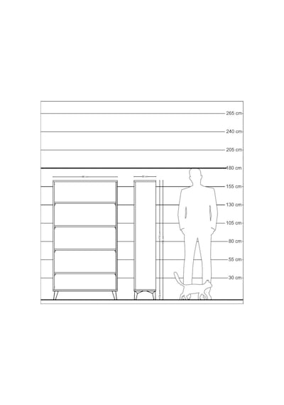 Arges Dolap 4 Raflı 88x30x163 Çam-çam Çam