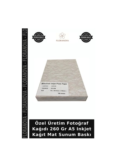 Özel Üretim Fotoğraf Kağıdı 260 Gr A5 Inkjet Kağıt Mat Sunum Baskı