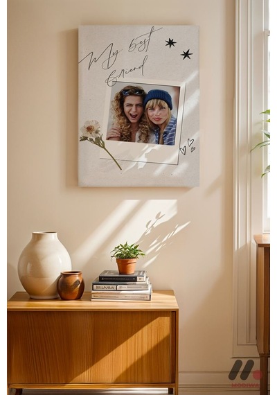 Kişiye Özel My Best Friend Polaroid Poster, Çerçevesiz Yüksek Kalite Duvar Afişi - Sevdiklerinize Öz