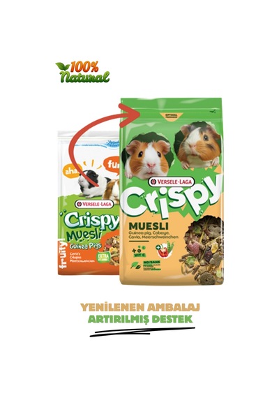 Crispy Muesli Kıtır Yüksek Lifli Ginepig Yemi 850 Gr Yenilenen Ambalaj