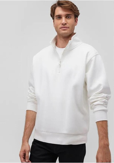 Mavi Erkek Bisiklet Yaka Sweatshırt Kırık Beyaz 0s10378-70057 Beyaz