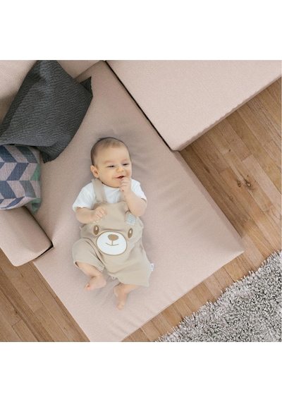Gezenbebe Hero Kısa Kol Bebek T-shirt Ve Nakışlı Salopet Seti Pembe