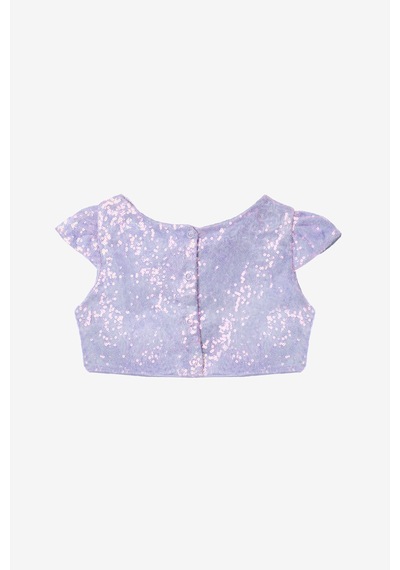 Le Mabelle Lila Pullu Kız Çocuk Crop Bluz Mor