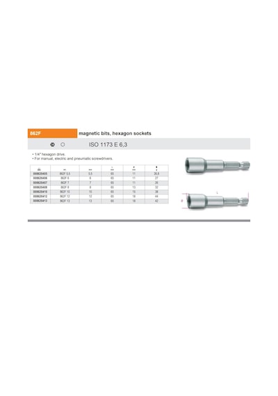 Beta 862f-8 Bits Lokma 1/4 Ürün Kodu 008620408