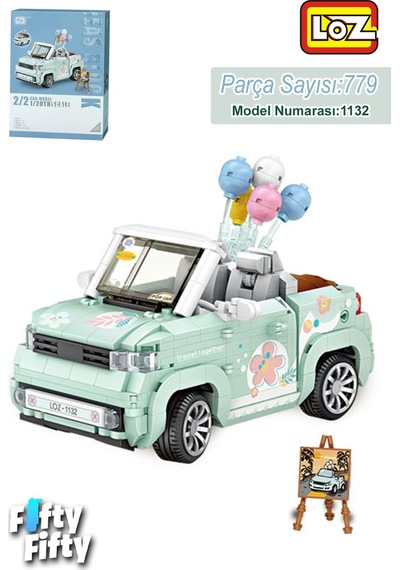 Loz Car Model Serisi Turkuaz Cabrio Araba 779 Parça Oyuncak Yapım Seti Fflz-1132