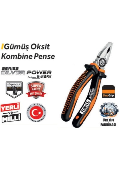Boss 160 Mm Gümüş 85621 Oksit Kombine Pense6 Adet 6 Adet