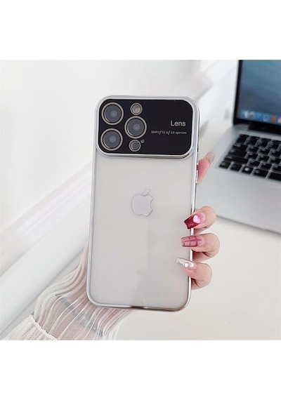 Pointtech Apple Uyumlu iPhone 15 Pro Max Kamera Lens Korumalı Kenarı Renkli Luxury Şeffaf Telefon Kılıfı