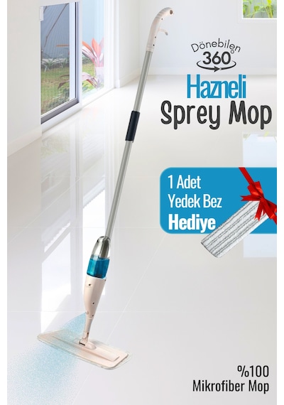 Grimorlife Deterjan Ve Su Hazneli Sprey Mop Paspas Temizlik Seti- 1 Adet Yedek Bez Hediyeli