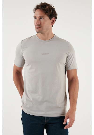 Buratti Pamuklu Baskılı Regular Fit Bisiklet Yaka Erkek T Shirt 59020205 Kül