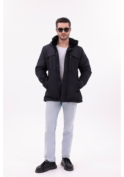 Blayn Jeans Erkek Polarlı Kürklü Su Ve Rüzgar Geçirmez Kapüşonlu Kışlık Mont & Kaban & Parka Siyah Blayn Jeans Erkek Polarlı Kürklü Su Ve Rüzgar Geçirmez Kapüşonlu Kışlık Mont & Kaban & Parka Siyah