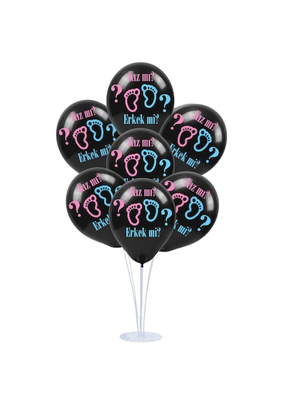 Balon Standlı. 7 Adet - Kız Mı & Erkek Mi Balon