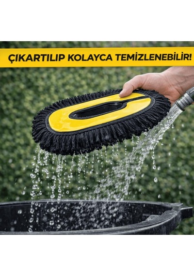 Coofbe Teleskopic Saplı Oto Yıkama Fırcası Toz Alma Paspası Kuru Islak Araç Yıkama Fırcası+yedek Bez 0