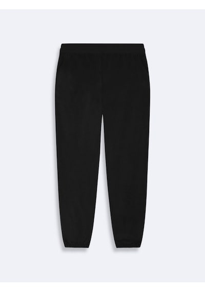 LTB Regular Fit Beli Bağlamalı Polar Siyah Eşofman
