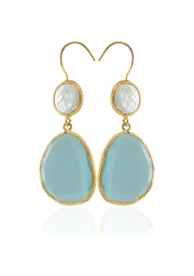 E51 22k Altın Kaplama Kadın Küpe -%100 El İşçiliği İle Özel Tasarım 001