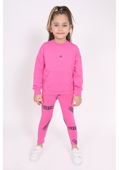 Toontoy Kids Toontoy Kız Çocuk Nakışlı Taytlı Takım Fuşya