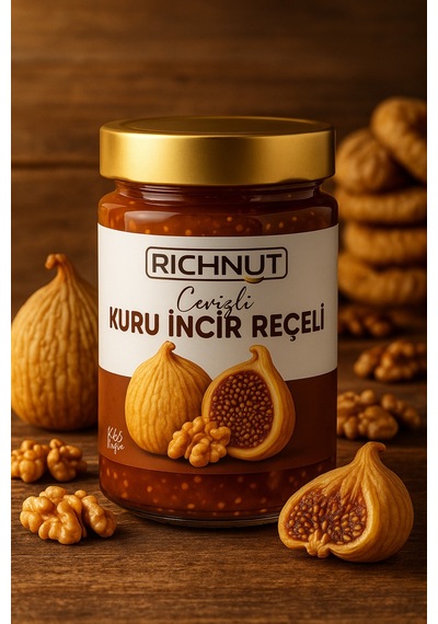 Cevizli Kuru İncir Reçeli Katkı, Koruyucu, Renklendirici İçermez
