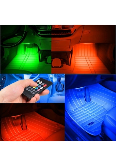 Kumandalı Ayakaltı Led Rgb Müziğe Duyarlı Iç Aydinlatma 12 Ledli (315220602)