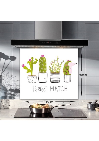 Decorita Cam Ocak Arkası Koruyucu | Perfect Match | 52cm x 60cm